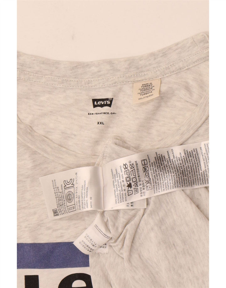 Camiseta gráfica masculina Levi's 2XL algodão manchado cinza