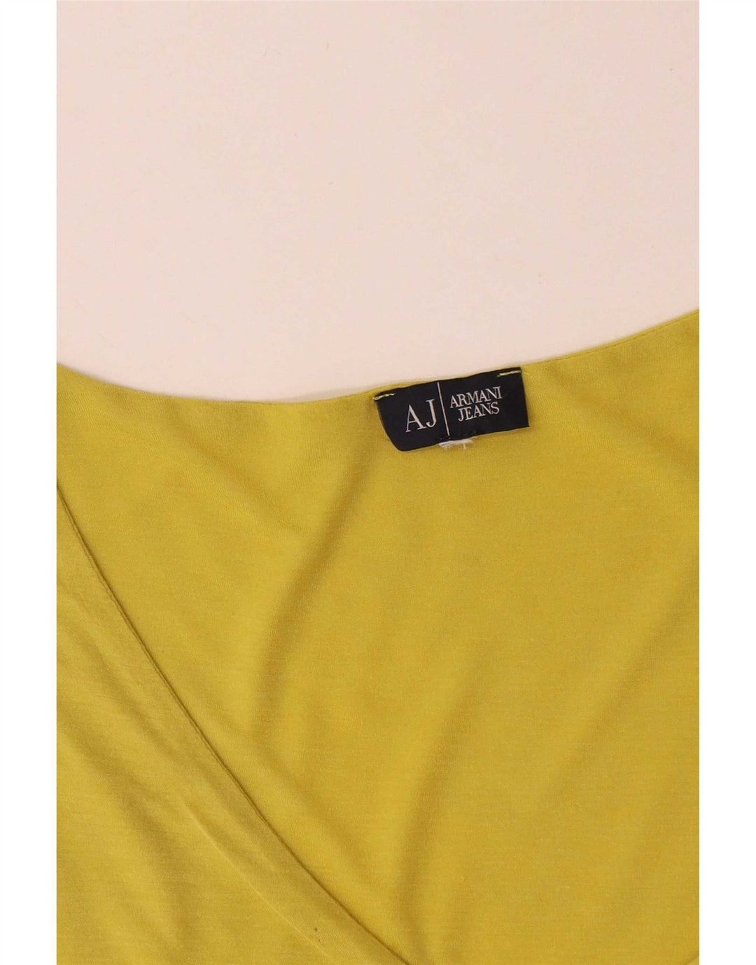 Top feminino Armani manga comprida UK 14 médio amarelo
