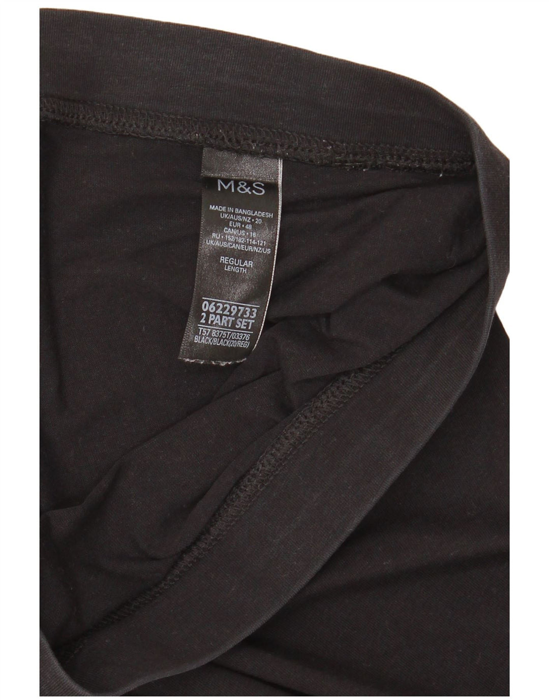 Leggings femininos Marks & Spencer UK 20 2XL algodão preto