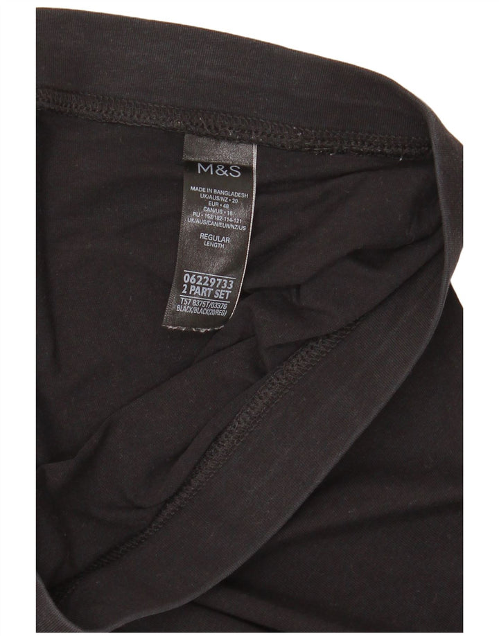 Leggings femininos Marks & Spencer UK 20 2XL algodão preto