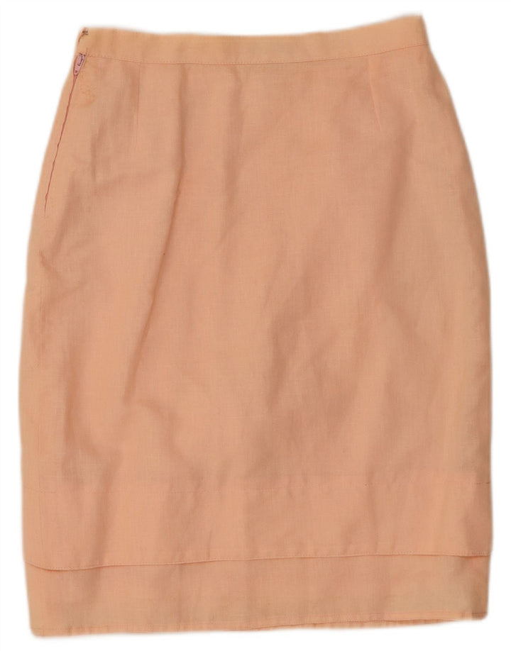 VINTAGE Womens 2 Piece Skirt Set IT 44 Medium W28  Pink Linen