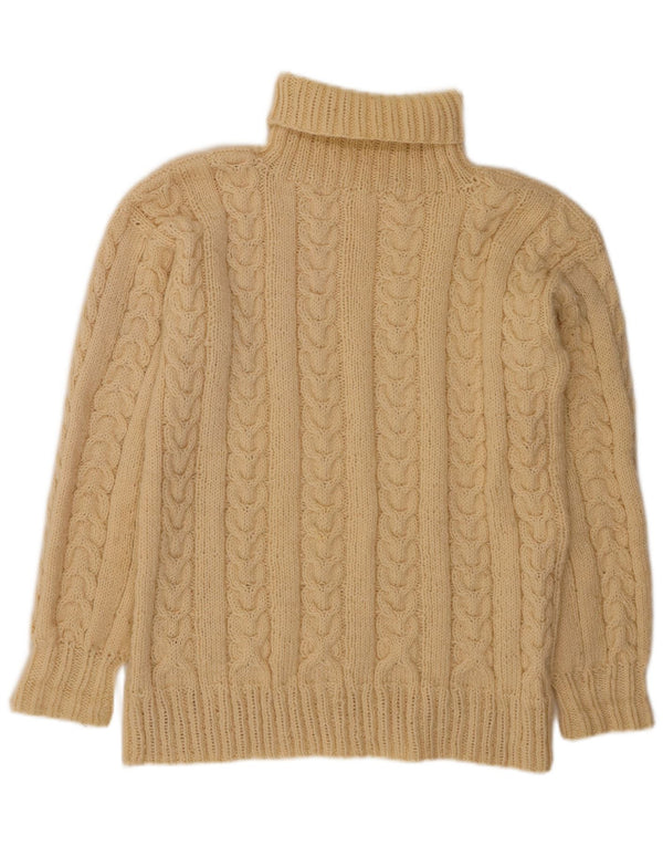 Suéter feminino VINTAGE com gola redonda Reino Unido 14 grande off white