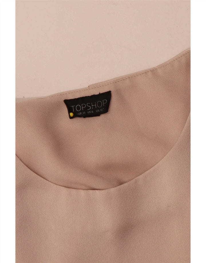Blusa oversized feminina Topshop UK 10 poliéster bege pequeno
