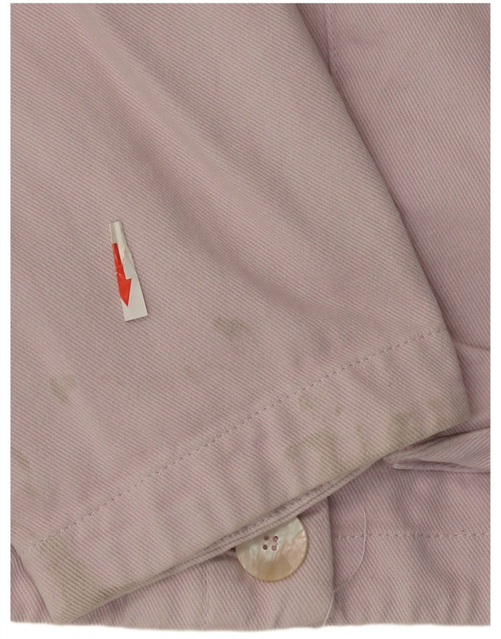 Jaqueta jeans feminina Zara Oversized UK 6 XS algodão rosa
