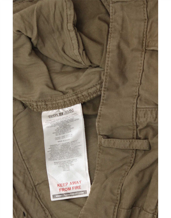 Lyle & Scott Mens Cargo Shorts Médio W32 Algodão Cáqui