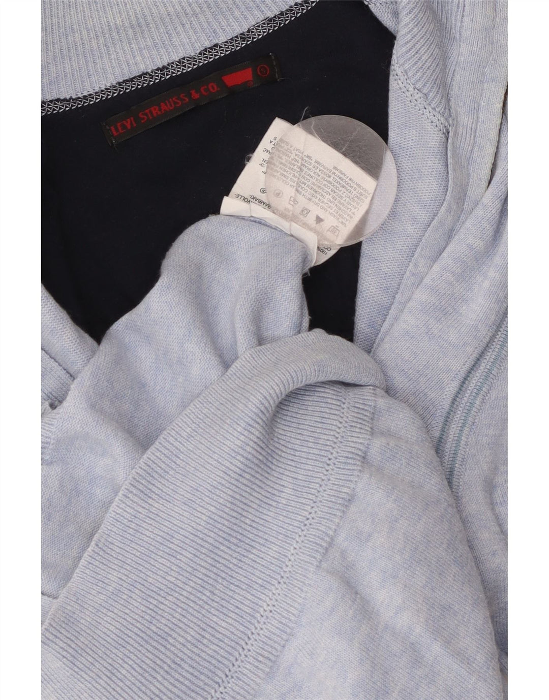 Suéter cardigã feminino LEVI'S Reino Unido 10 algodão azul pequeno