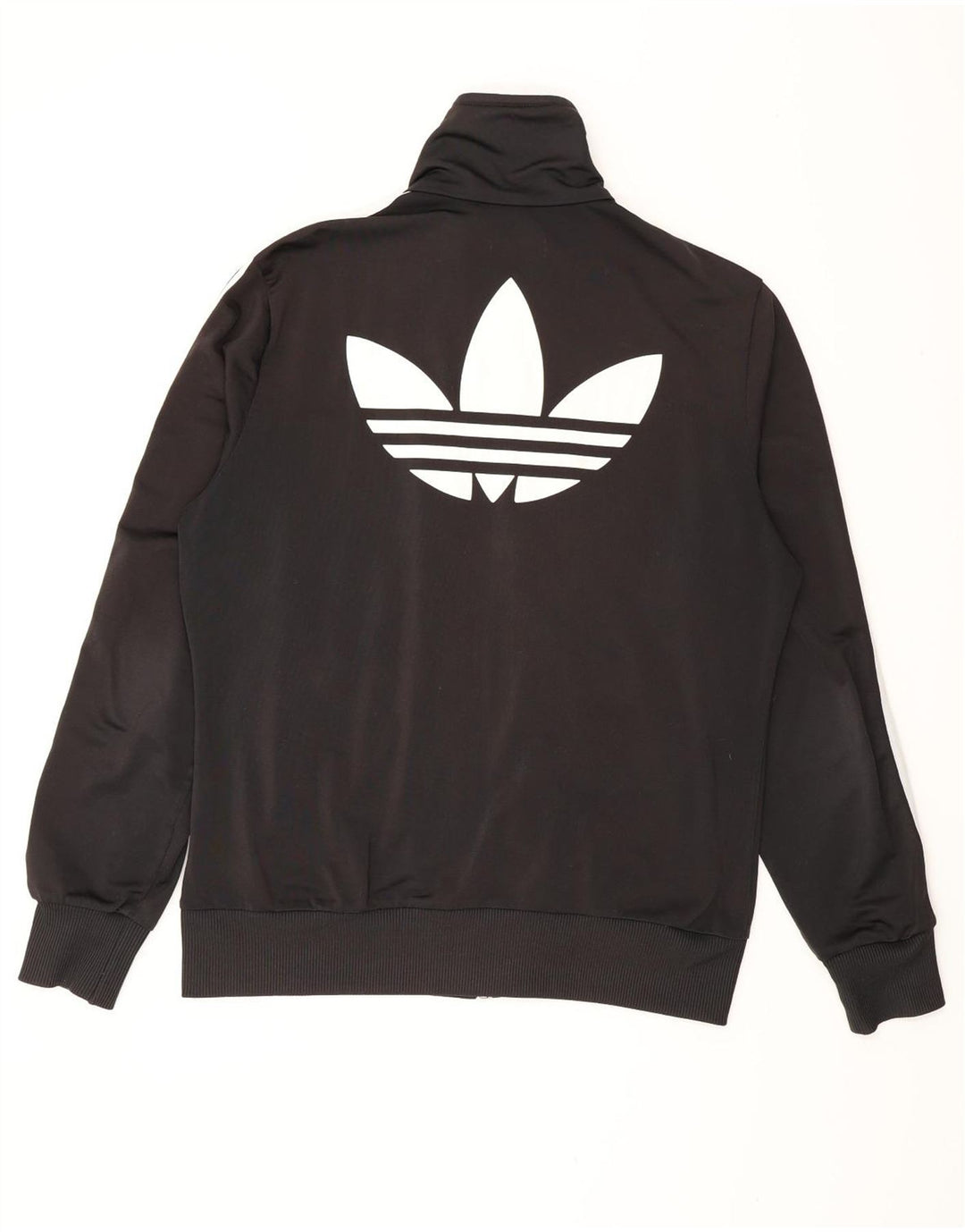 Adidas Womens Graphic Tracksuit Top Jacket EU 46 Grande Poliéster Preto