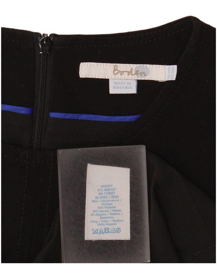 Vestido feminino Boden com bainha UK 14 grande poliéster preto