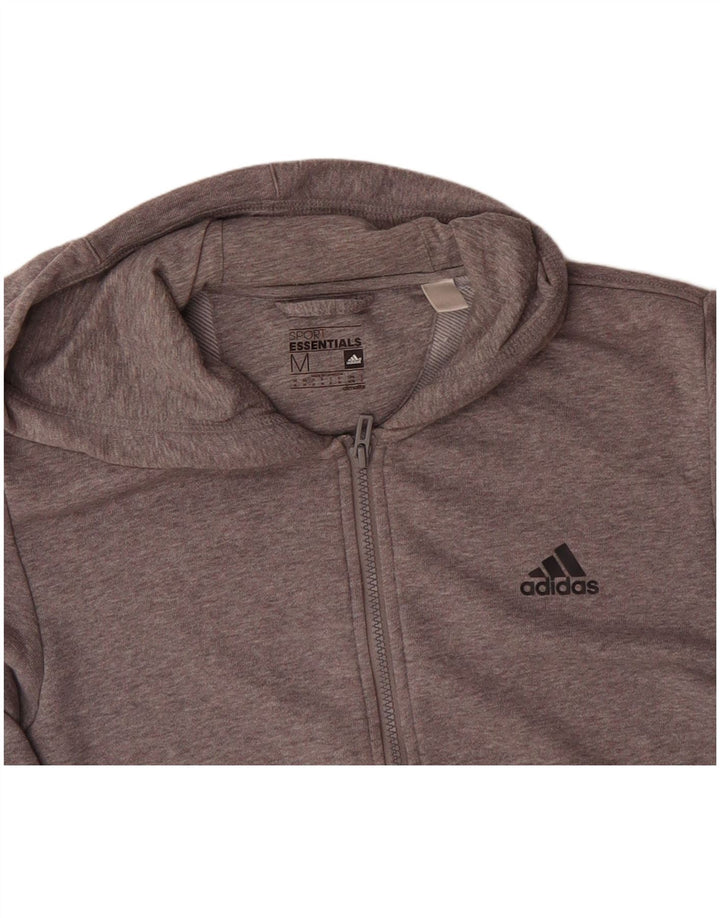 ADIDAS Masculino Climalite Graphic Zip Suéter com capuz médio algodão cinza