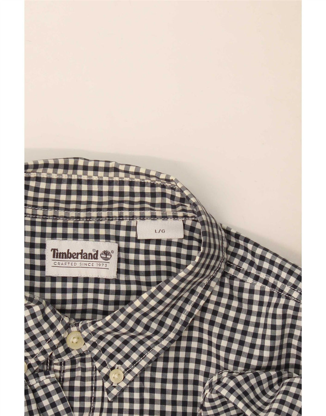 Camisa masculina Timberland grande preta Gingham