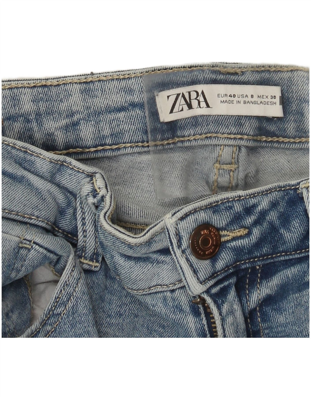 Zara Jeans Skinny Feminino EU 40 Médio W30 L27 Azul