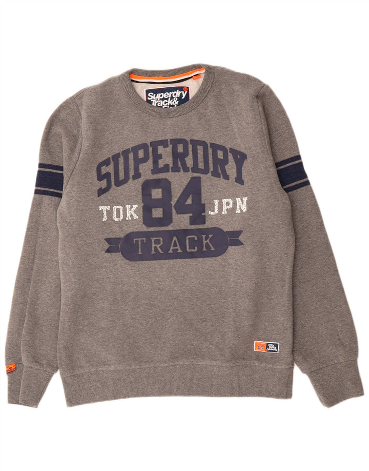 Superdry moletom gráfico masculino jumper XL cinza colorblock algodão