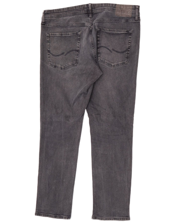 Jack & Jones Masculino GLENN Slim Jeans W38 L32 Algodão Cinza