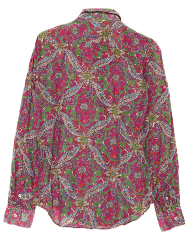 Camisa Slim Fit Feminina Ralph Lauren US 6 Médio Algodão Paisley Multicolorido