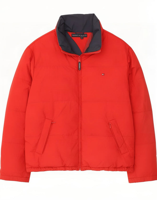 Jaqueta acolchoada masculina Tommy Hilfiger UK 42 XL vermelho nylon