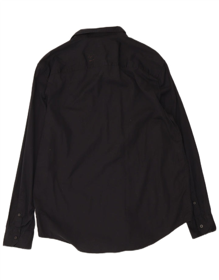 Camisa masculina CALVIN KLEIN de algodão preto médio