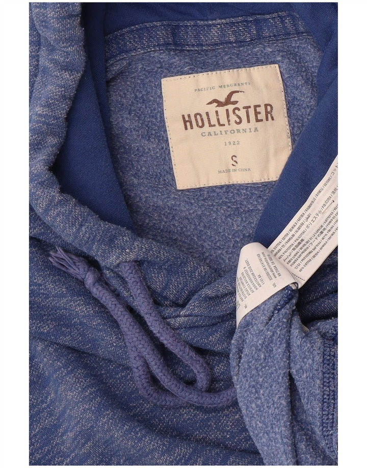 HOLLISTER moletom com capuz masculino pequeno algodão manchado azul