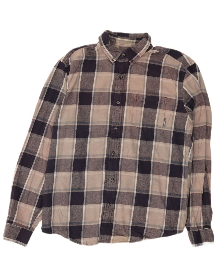 Camisa masculina de flanela Eddie Bauer grande algodão xadrez multicolorido