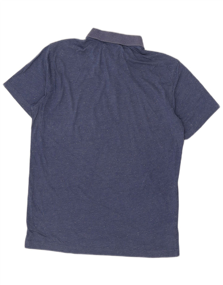 Camisa polo masculina PENGUIN de algodão manchado azul médio
