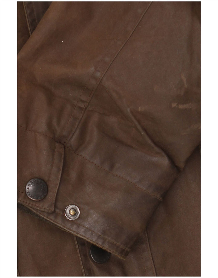 Jaqueta masculina de algodão encerado com ajuste solto BARBOUR UK 42 XL poliuretano marrom