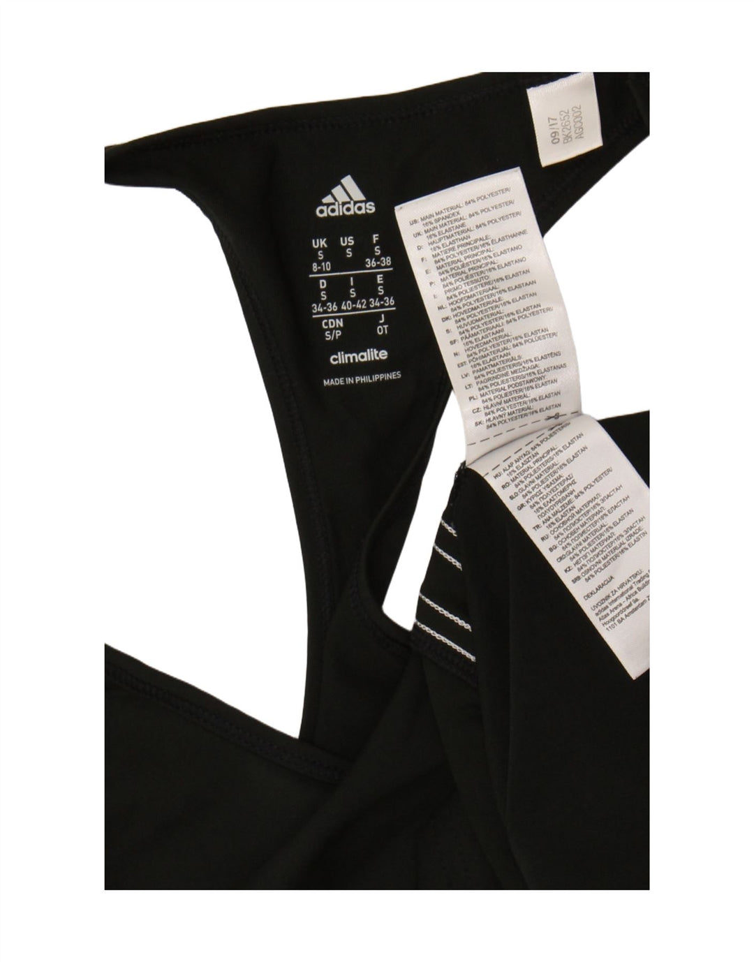 Adidas Womens Climalite Vest Top UK 8/10 Pequeno Poliéster Preto