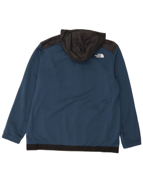 Suéter masculino com capuz e zíper The North Face XL azul marinho poliéster colorblock