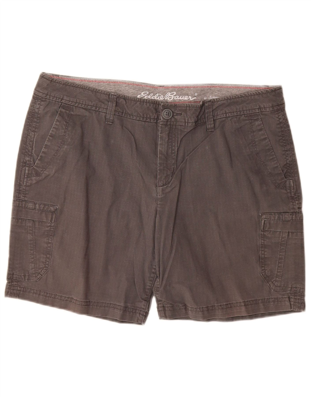 Shorts cargo feminino Eddie Bauer EUA 12 grande W32 algodão cinza