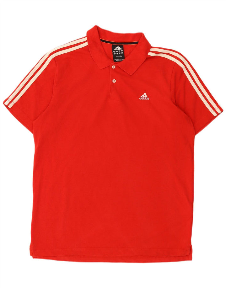 Adidas Mens Climalite Polo Grande Algodão Vermelho