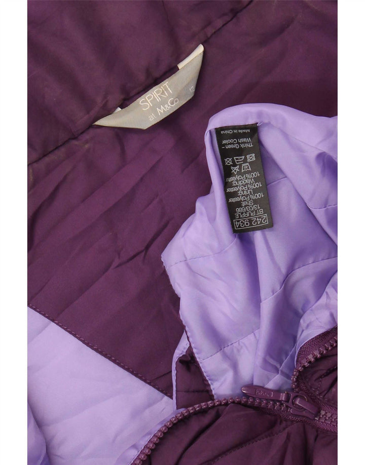 Colete acolchoado feminino M&Co UK 12 poliéster roxo médio