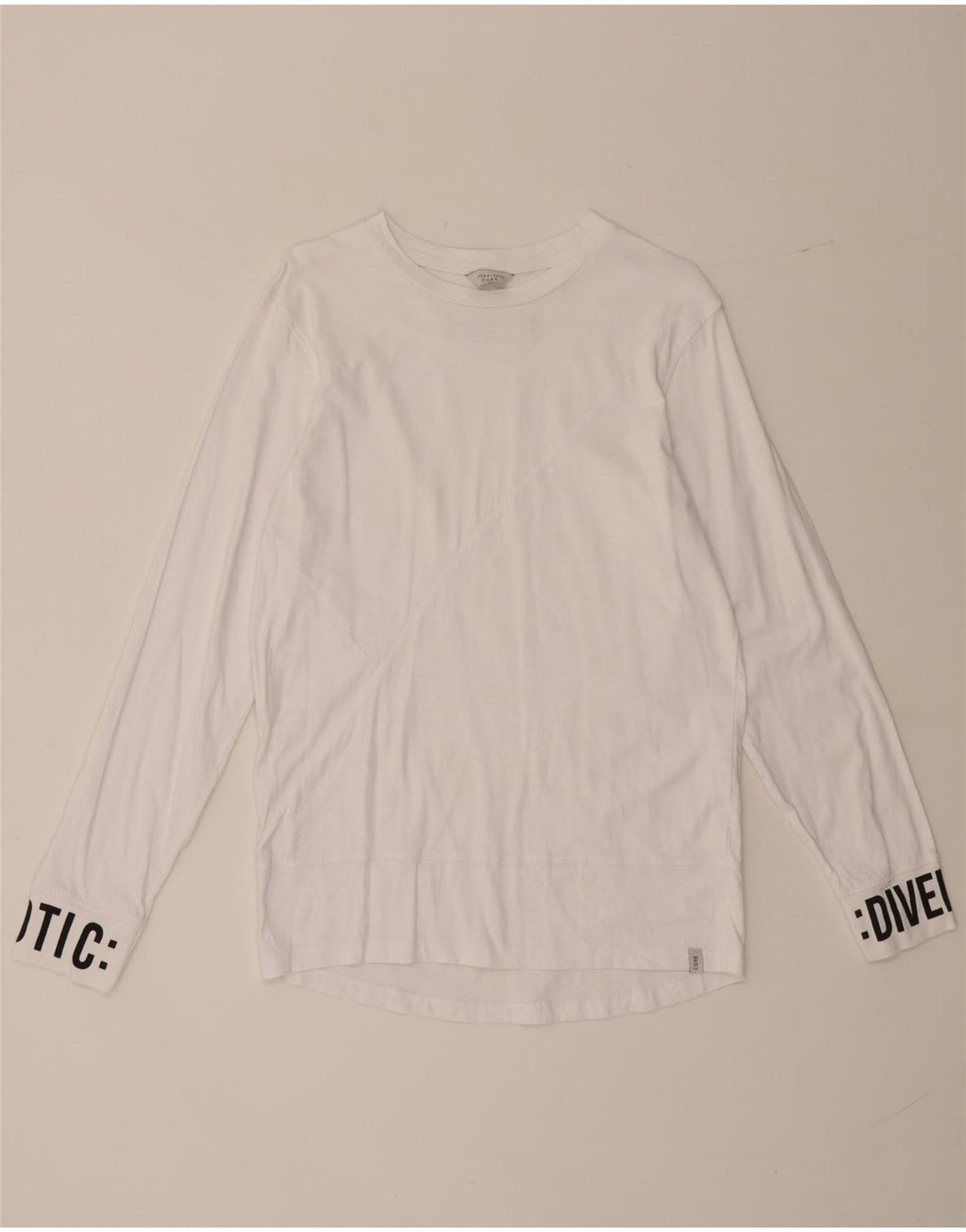 Jack & Jones Camiseta masculina gráfica manga comprida pequena branca