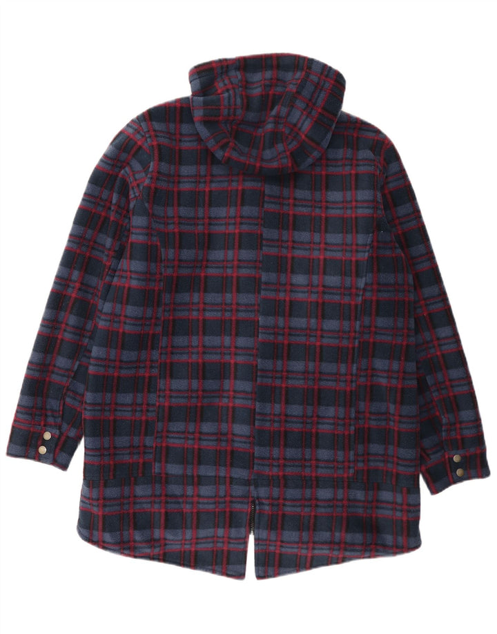 Jaqueta Parka com capuz feminina Cotton Traders Reino Unido 16 xadrez azul marinho grande