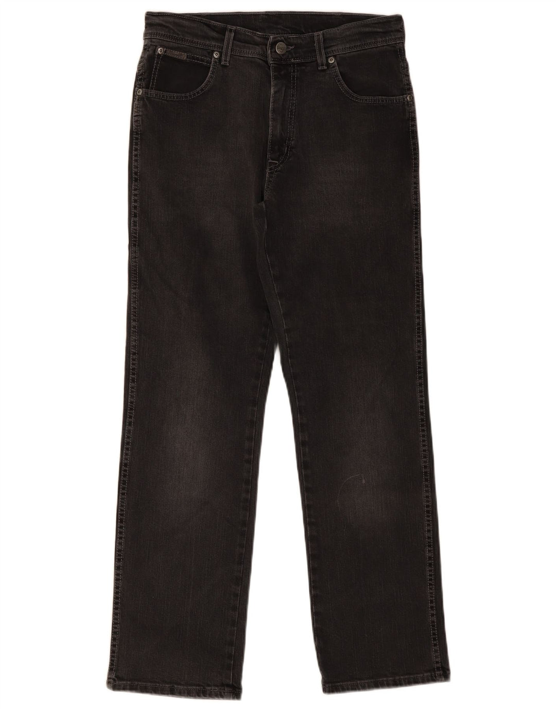 Wrangler Masculino Texas Stretch Straight Jeans W32 L30 Algodão Preto