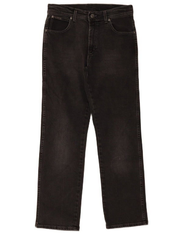 Wrangler Masculino Texas Stretch Straight Jeans W32 L30 Algodão Preto