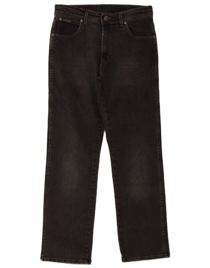 Wrangler Masculino Texas Stretch Straight Jeans W32 L30 Algodão Preto