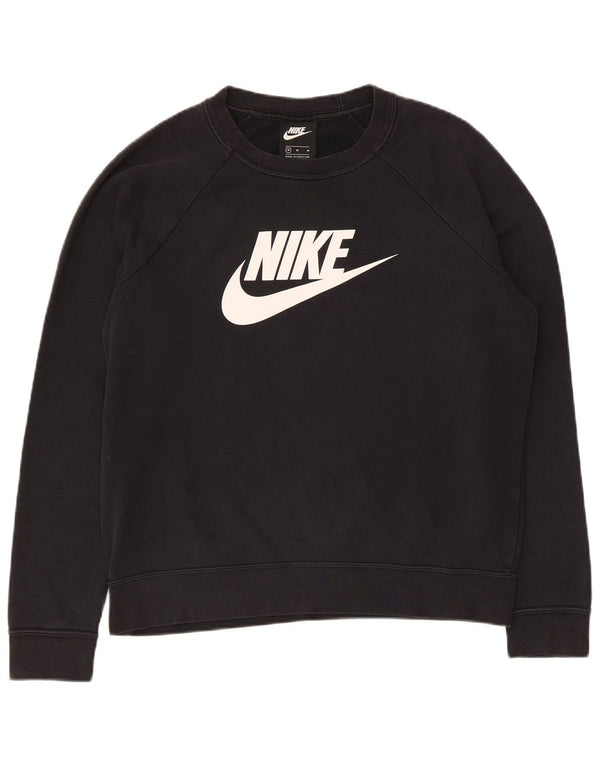 Moletom gráfico feminino Nike Jumper UK 14 médio preto algodão