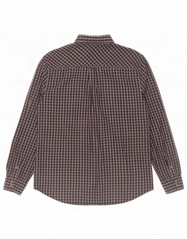Camisa masculina Ben Sherman grande algodão guingão cinza