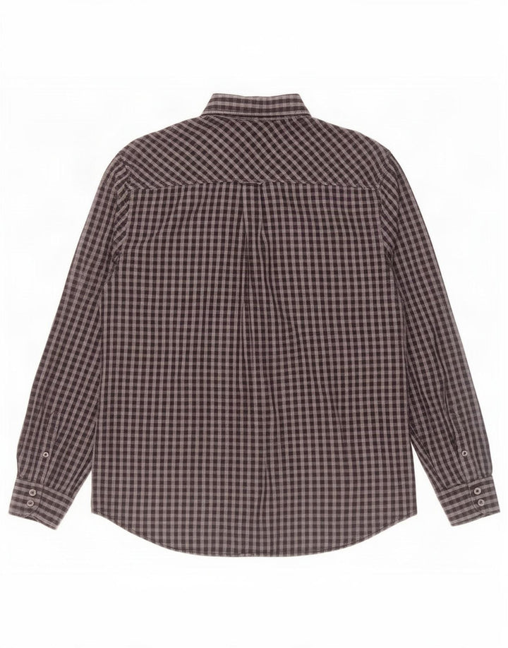 Camisa masculina Ben Sherman grande algodão guingão cinza