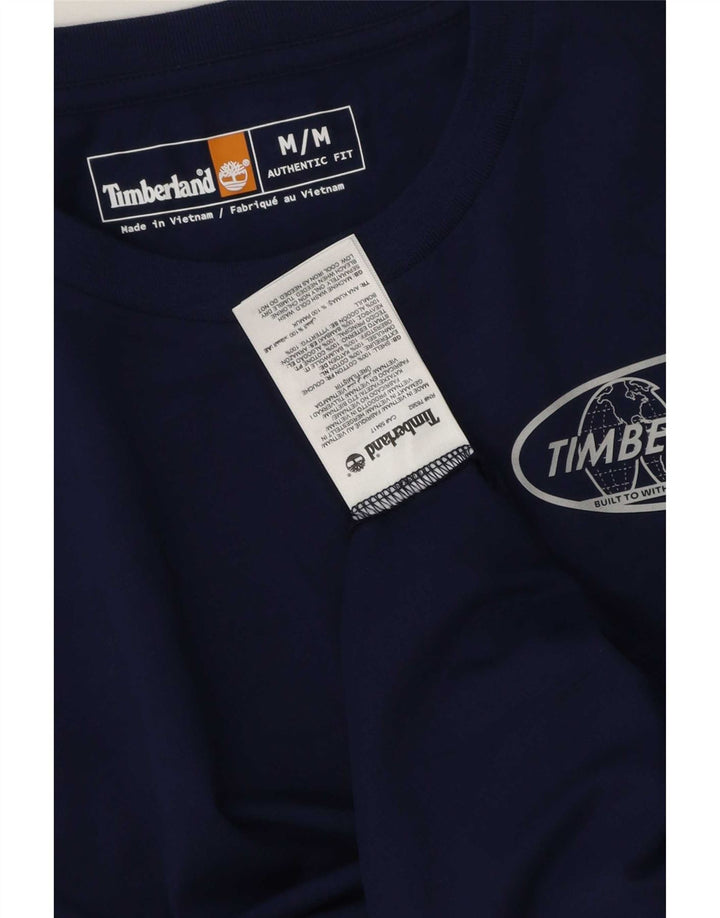 Timberland Camiseta masculina gráfica Top médio algodão azul marinho