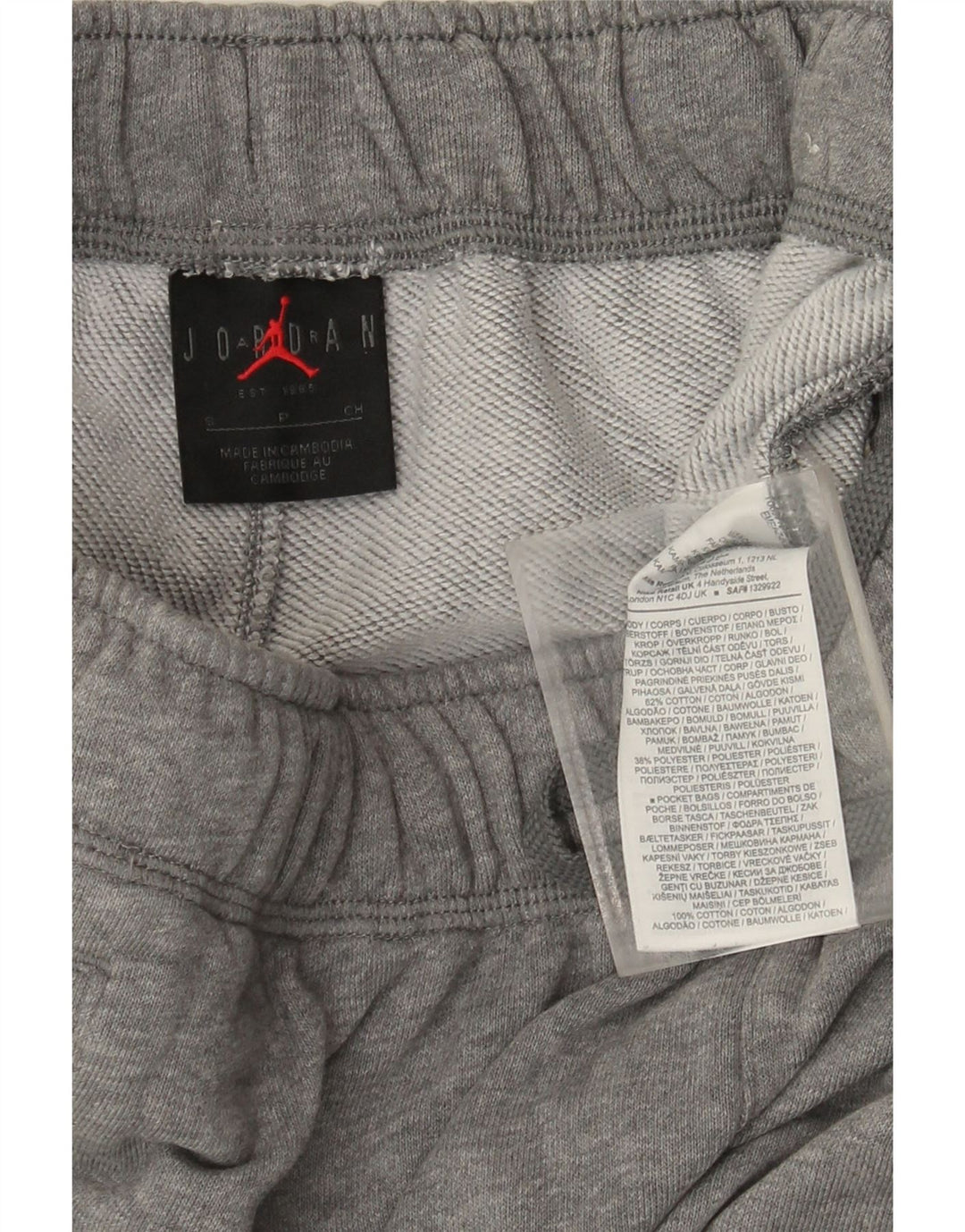 Calça de treino masculina Jordan Joggers pequeno algodão cinza