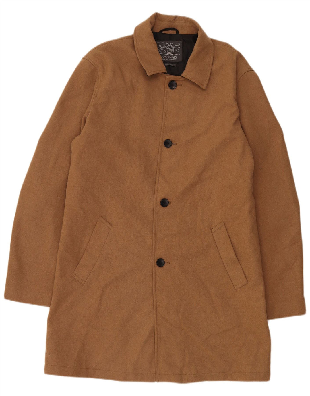 Sobretudo masculino Jack & Jones Reino Unido 42 XL lã marrom