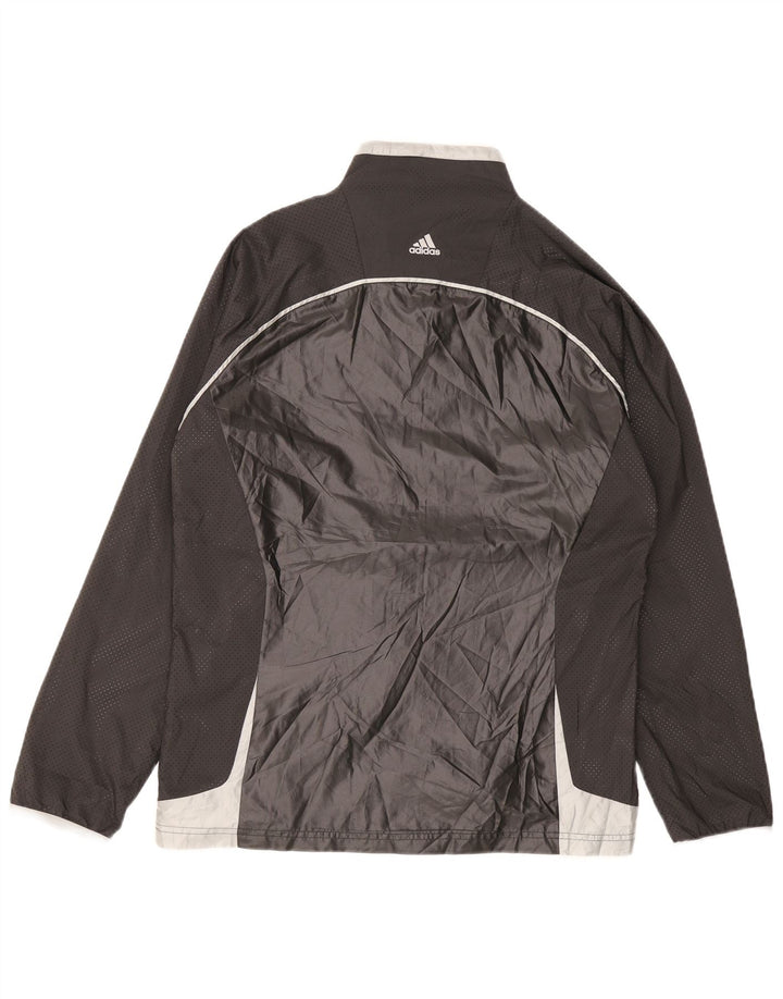 Jaqueta de chuva masculina Adidas UK 42 XL preta colorblock poliéster