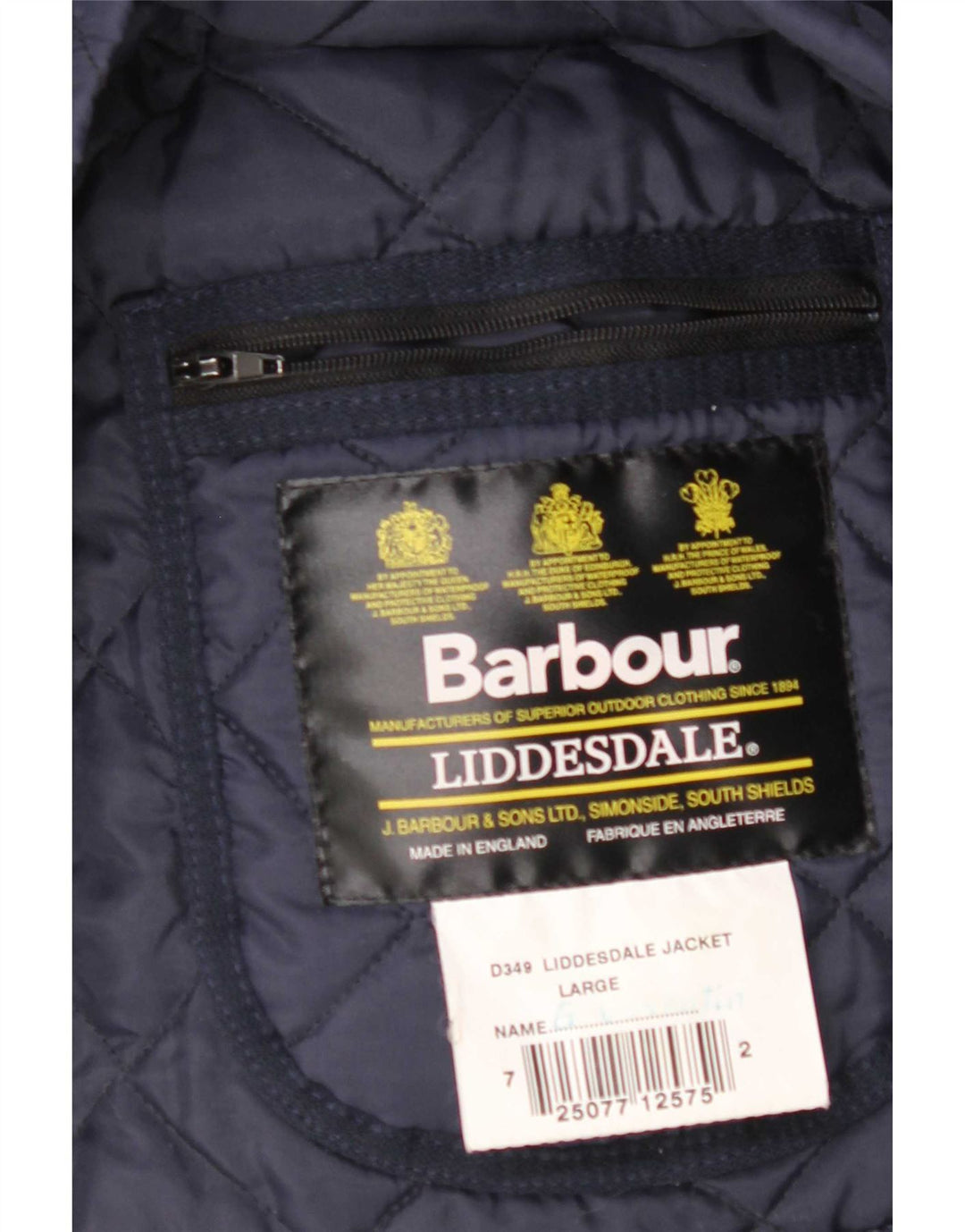 Jaqueta acolchoada masculina Barbour LIDDESDALE UK 40 grande azul marinho nylon