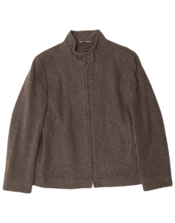 Jaqueta bomber feminina Marks & Spencer de grandes dimensões Reino Unido 10 pequena lã cinza