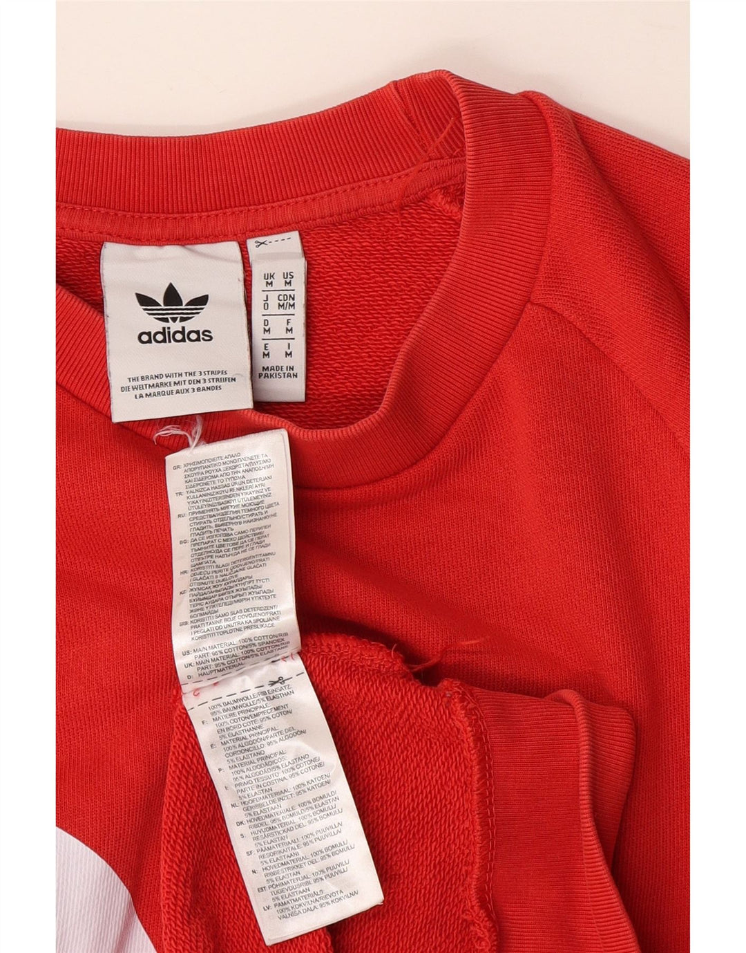 Adidas Mens Graphic Moletom Jumper Médio Algodão Vermelho