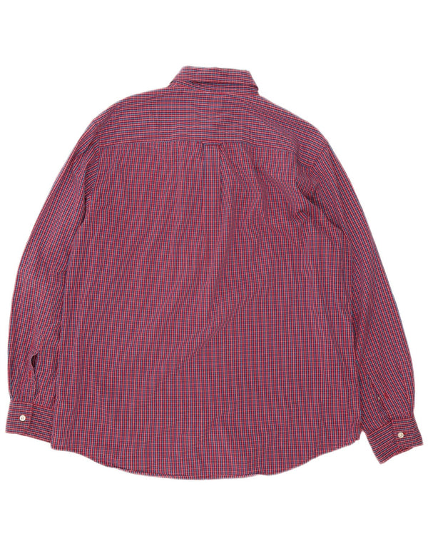 Camisa masculina Chaps grande algodão guingão vermelho