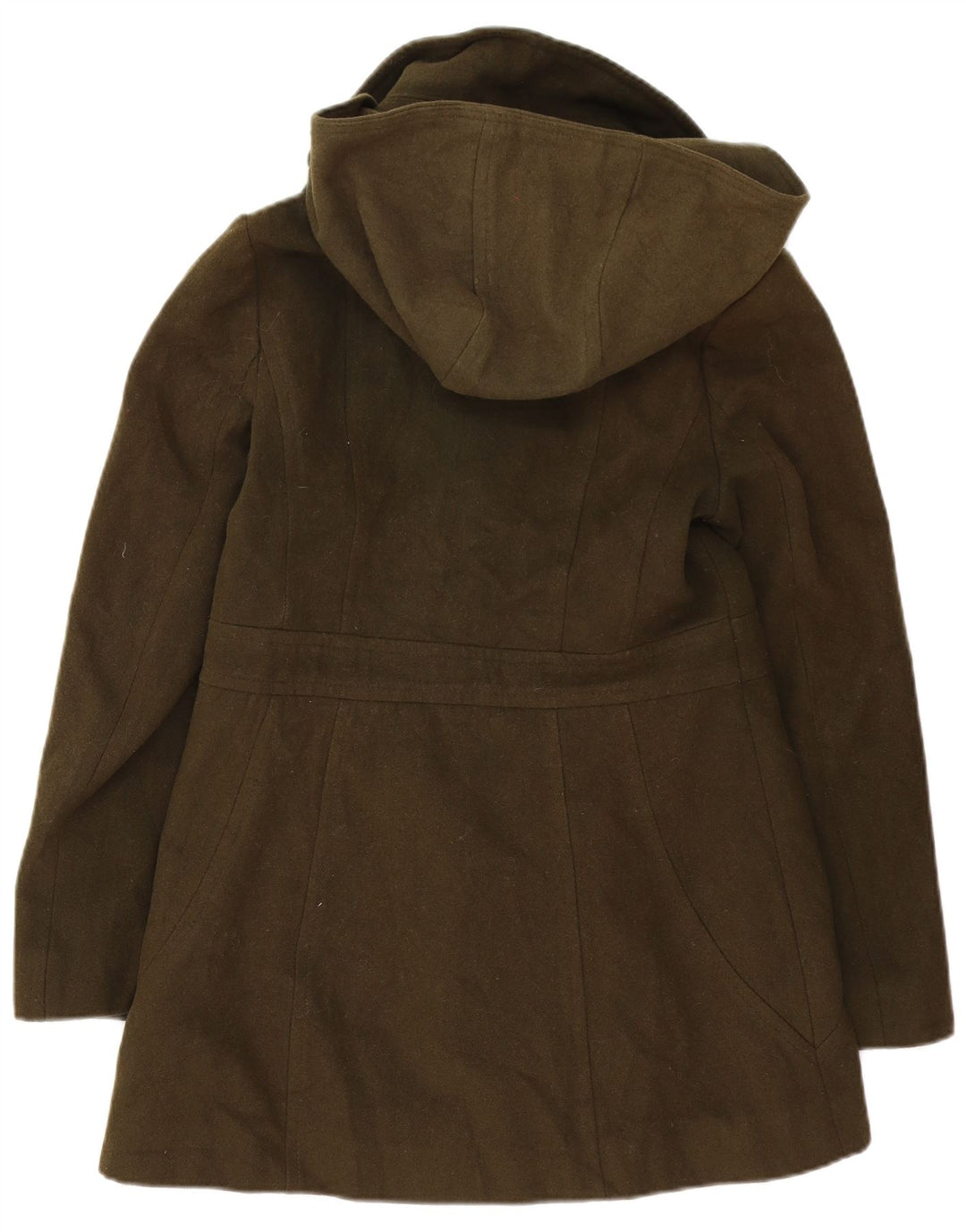 Casaco feminino Nautica com capuz duplo e peito duplo UK 12 médio cáqui clássico