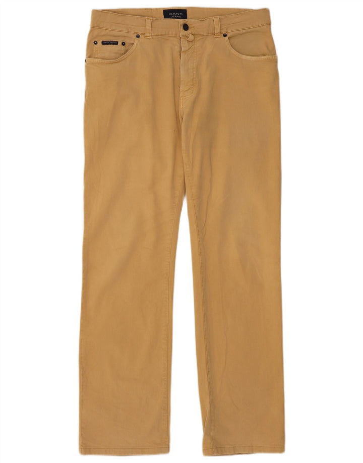 GANT Calça masculina reta casual W32 L31 algodão bege