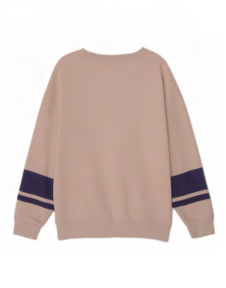Suéter masculino Abercrombie & Fitch grande bloco colorido branco