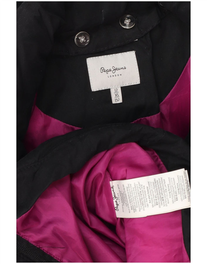 Jaqueta PEPE Jeans Meninas Acolchoada com Capuz 11-12 Anos XS Poliéster Preto