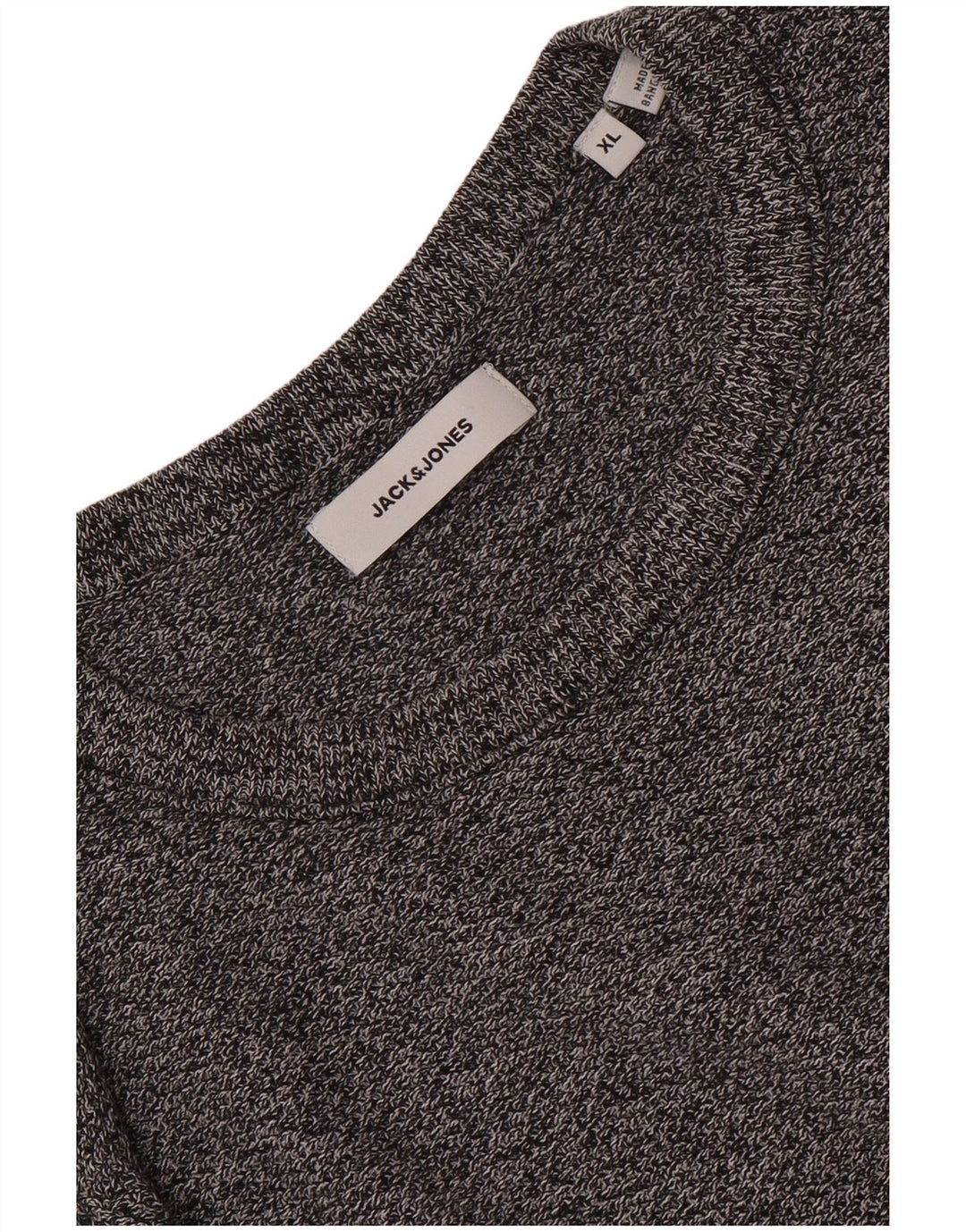 JACK & JONES Suéter masculino com gola redonda XL cinza manchado